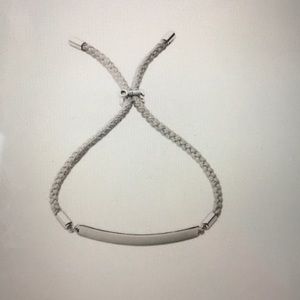 Engraved silver pulley bracelet